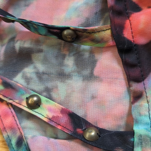 Decree Sheer Studded Double Strap Flowy Floral Tank Top - Picture 4 of 5